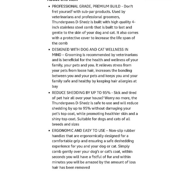 'THUNDER-PAWS' DOG PROFESSIONAL DESHEDDING TOOL COMPLETE GROOMING SYSTEM - Picture 13 of 16